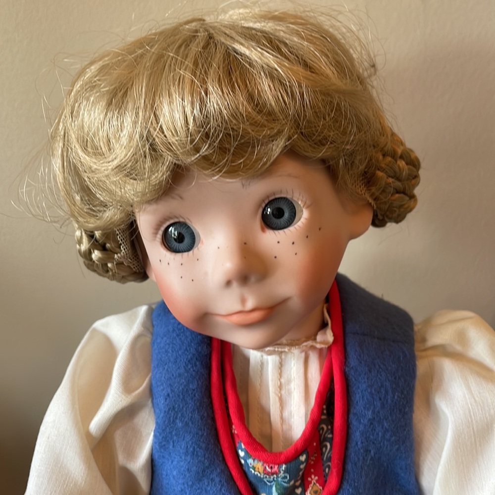 Porcelain Doll with Ramshorn Wig - Picture 4 of 7